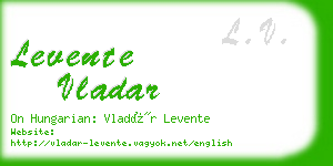 levente vladar business card